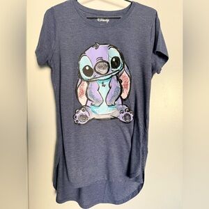 Disney Juniors Tee with Blue and Purple Stitch Design